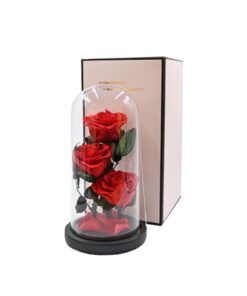 естествена роза в стъкленица